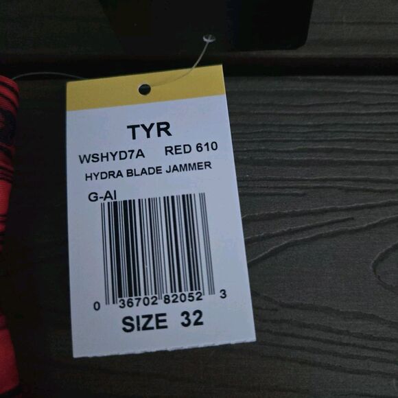 TYR Durafast Elite Hydra Drawstring Red/black Swim Jammer Size 32 New - Picture 3 of 3